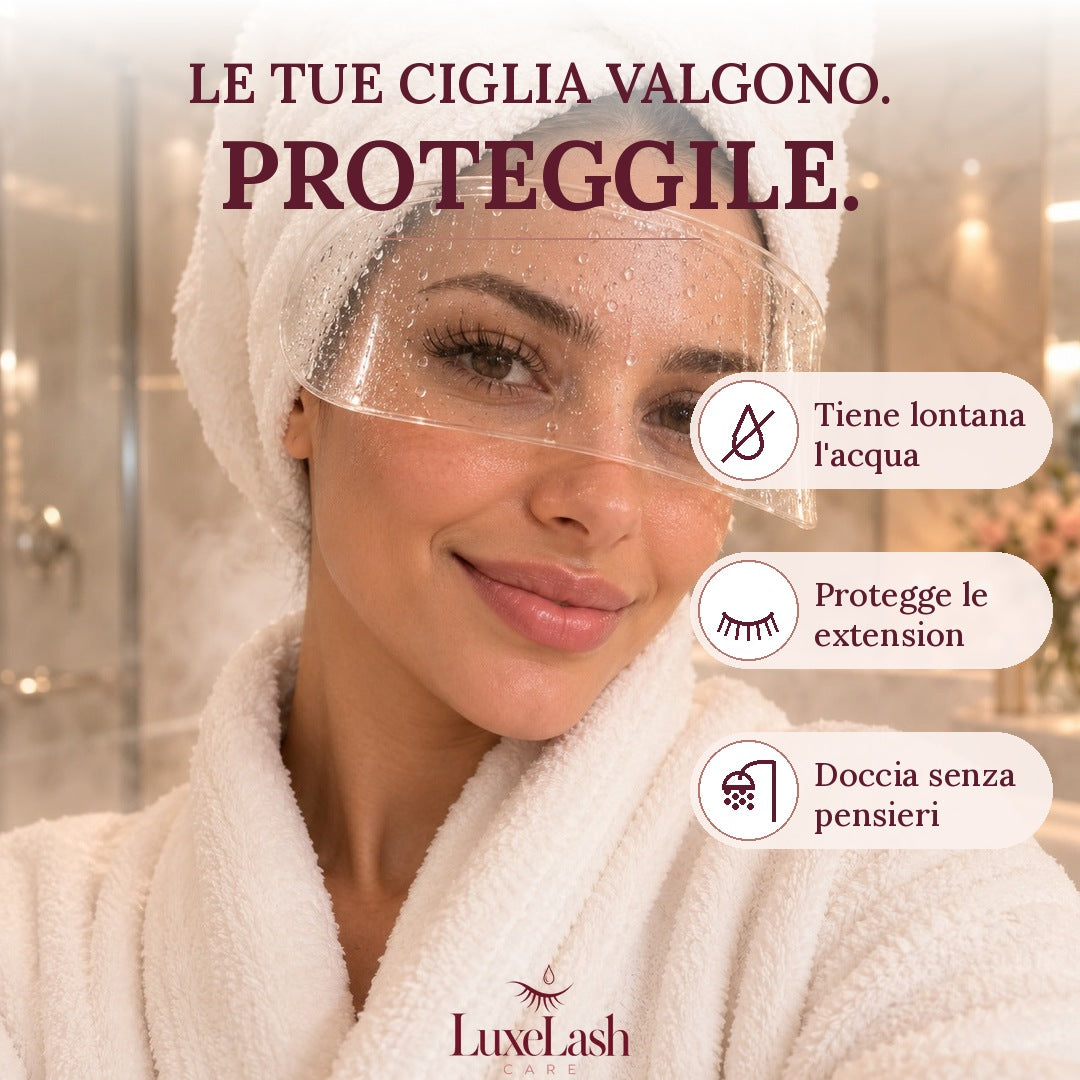 Benefici della visiera doccia: tiene lontana l'acqua, protegge le extension